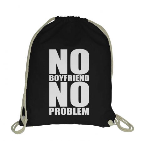 Blogerski plecak worek ze sznurkiem No boyfriend no problem